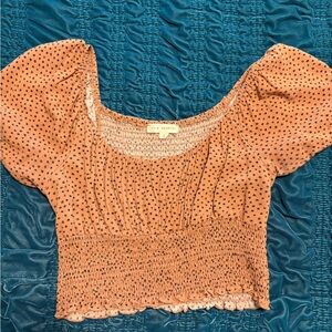 La Hearts Orange Polka Dot Crop Top
